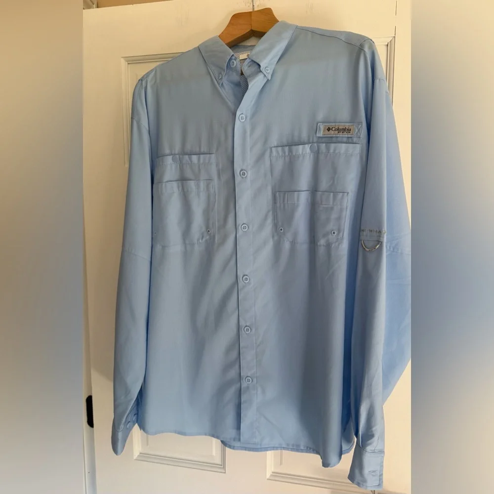 2 Columbia PFG Omni shade button up multi pocket long sleeve shirt - Picture 15 of 15